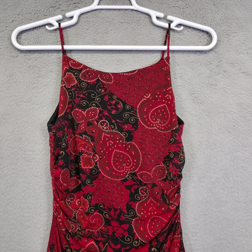 Y2K Vintage Rampage Dress Women M Red Black Asymmetrical Whimsigoth Fairy Floral - Picture 13 of 16
